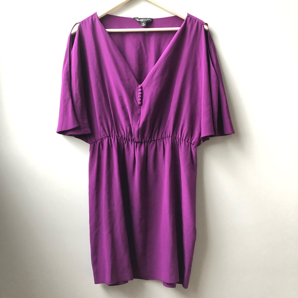 ❤️❤️ Elizabeth and James Penelope Purple Silk Dress M - Picture 3 of 8
